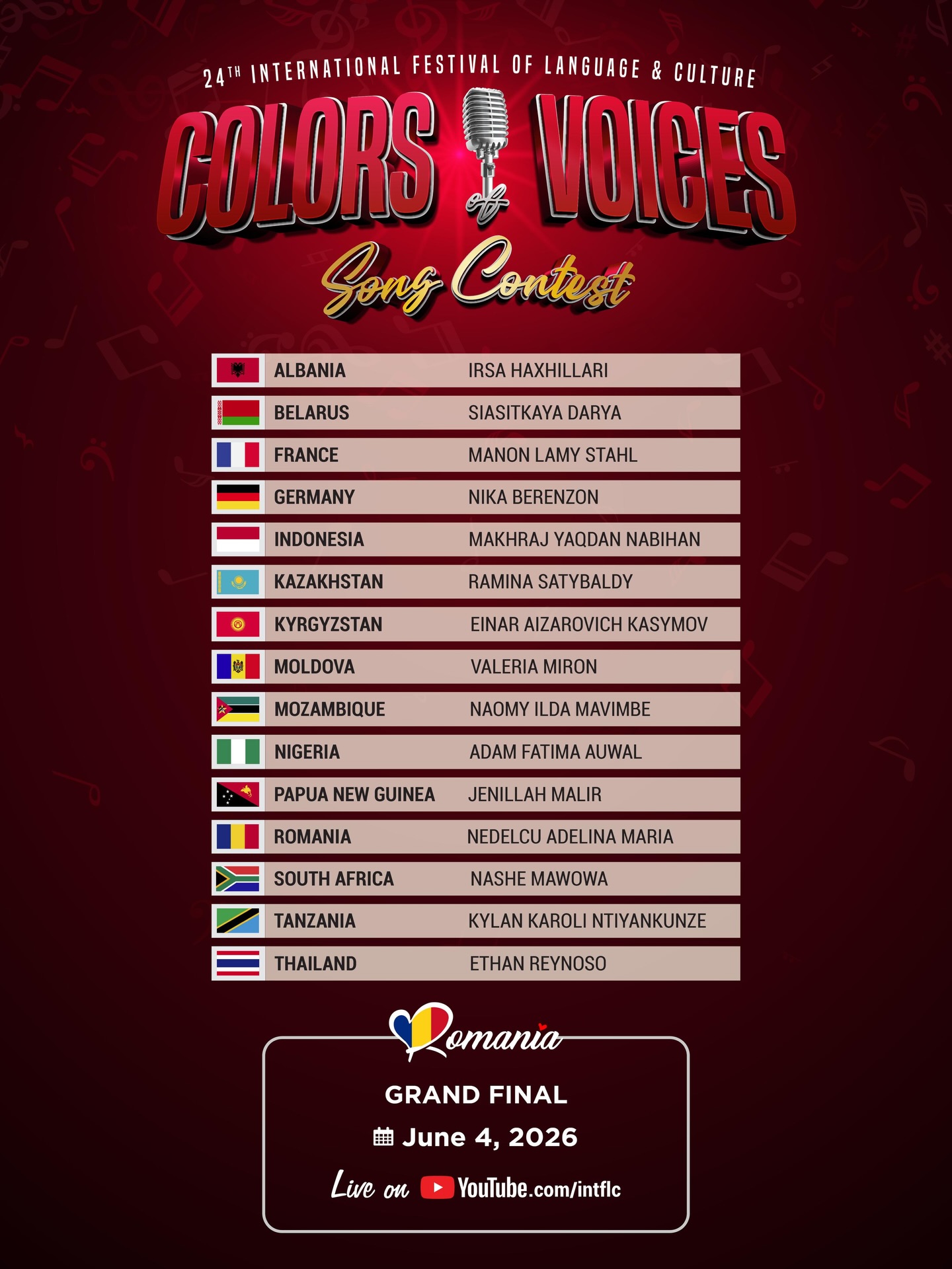 The wait is over! Here are the Grand Finalists of the Colors of Voices Song Contest! #iflc2026