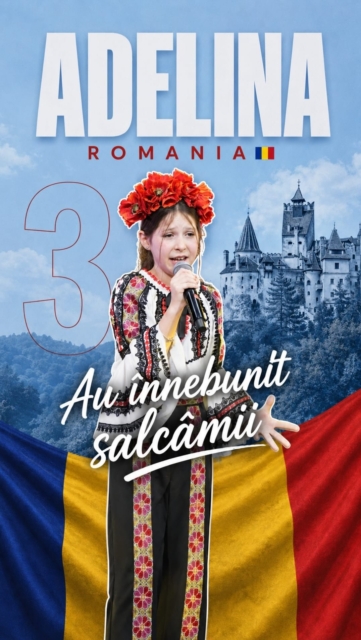 Adelina from Romania won 3rd place in the Colors of Voices Song Contest with the song “Au Înnebunit Sălcâmii”. 🇷🇴