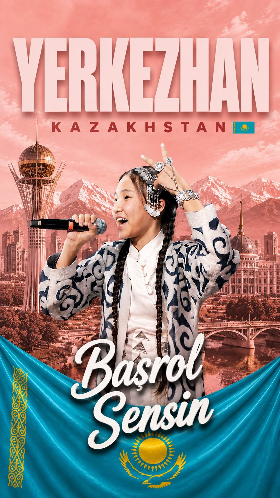 Yerkezhan from Kazakhstan performed the song “Başrol Sensin” in the Colors of Voices Turkish Song Contest. 🇰🇿